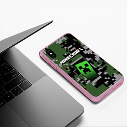 Чехол iPhone XS Max матовый Minecraft, цвет: 3D-розовый — фото 2