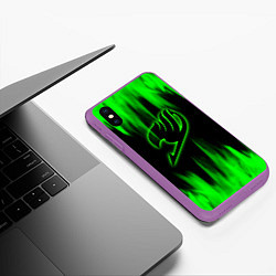 Чехол iPhone XS Max матовый Fairy Tail, цвет: 3D-фиолетовый — фото 2