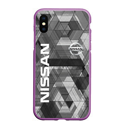 Чехол iPhone XS Max матовый NISSAN, цвет: 3D-фиолетовый