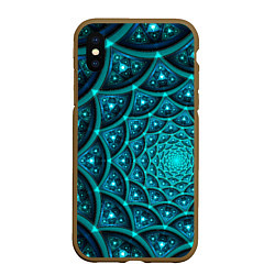 Чехол iPhone XS Max матовый Асимметрия узор круги фигуры, цвет: 3D-коричневый