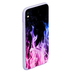 Чехол iPhone XS Max матовый НЕОНОВЫЙ ОГОНЬ, цвет: 3D-светло-сиреневый — фото 2