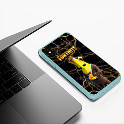 Чехол iPhone XS Max матовый Peely Fortnite, цвет: 3D-мятный — фото 2