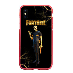 Чехол iPhone XS Max матовый Gold Midas Fortnite 2, цвет: 3D-красный