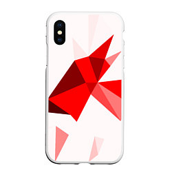 Чехол iPhone XS Max матовый GEOMETRY RED