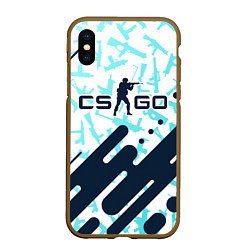 Чехол iPhone XS Max матовый CS GO КС ГО, цвет: 3D-коричневый