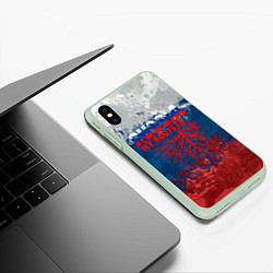 Чехол iPhone XS Max матовый Russia my roots, цвет: 3D-салатовый — фото 2