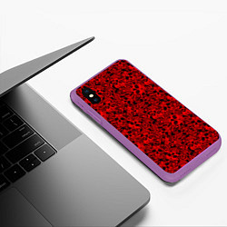 Чехол iPhone XS Max матовый ЧЕРЕПА И РОЗЫ, цвет: 3D-фиолетовый — фото 2