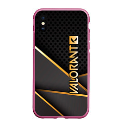 Чехол iPhone XS Max матовый Valorant, цвет: 3D-малиновый