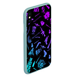 Чехол iPhone XS Max матовый PATTERN THE LAST OF US Z, цвет: 3D-мятный — фото 2