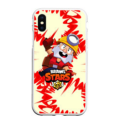 Чехол iPhone XS Max матовый Brawl Stars Dynamike, цвет: 3D-белый