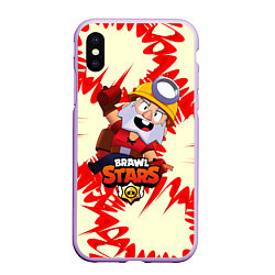 Чехол iPhone XS Max матовый Brawl Stars Dynamike, цвет: 3D-сиреневый