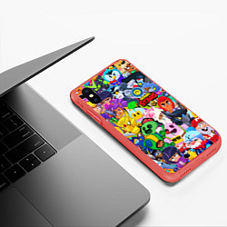 Чехол iPhone XS Max матовый BRAWL STARS NANI, цвет: 3D-красный — фото 2