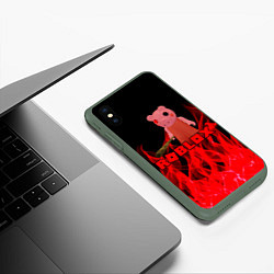 Чехол iPhone XS Max матовый ROBLOX: PIGGI, цвет: 3D-темно-зеленый — фото 2