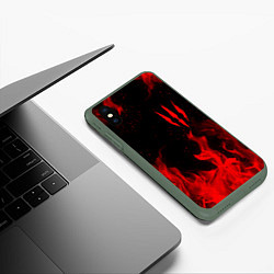 Чехол iPhone XS Max матовый ВЕДЬМАК 3 ГЕРАЛЬТ КОГОТЬ, цвет: 3D-темно-зеленый — фото 2