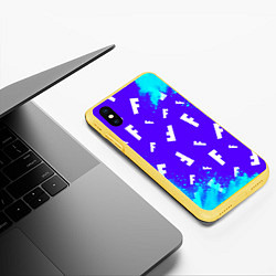 Чехол iPhone XS Max матовый FORTNITE ФОРТНАЙТ, цвет: 3D-желтый — фото 2