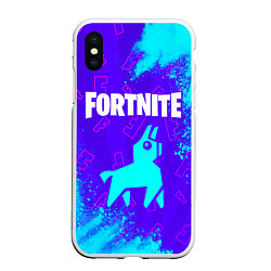 Чехол iPhone XS Max матовый FORTNITE ФОРТНАЙТ, цвет: 3D-белый