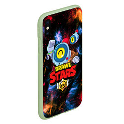 Чехол iPhone XS Max матовый BRAWL STARS NANI SPACE, цвет: 3D-салатовый — фото 2
