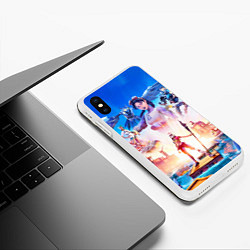 Чехол iPhone XS Max матовый FORTNITE, цвет: 3D-белый — фото 2