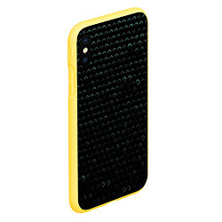 Чехол iPhone XS Max матовый Текстура геометрия ромбы черны, цвет: 3D-желтый — фото 2
