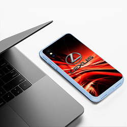 Чехол iPhone XS Max матовый LEXUS, цвет: 3D-голубой — фото 2