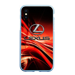 Чехол iPhone XS Max матовый LEXUS, цвет: 3D-голубой