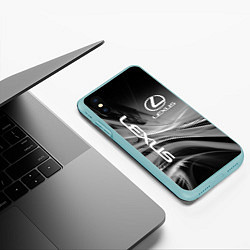 Чехол iPhone XS Max матовый LEXUS, цвет: 3D-мятный — фото 2