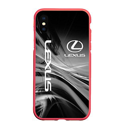 Чехол iPhone XS Max матовый LEXUS, цвет: 3D-красный