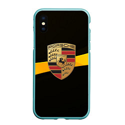 Чехол iPhone XS Max матовый PORSCHE, цвет: 3D-мятный