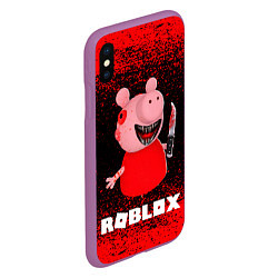 Чехол iPhone XS Max матовый Roblox Piggy, цвет: 3D-фиолетовый — фото 2