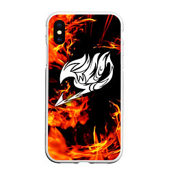 Чехол iPhone XS Max матовый FAIRY TAIL ХВОСТ ФЕИ, цвет: 3D-белый