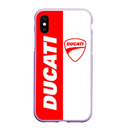 Чехол iPhone XS Max матовый DUCATI 4, цвет: 3D-сиреневый