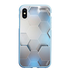 Чехол iPhone XS Max матовый 3D соты