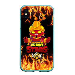 Чехол iPhone XS Max матовый BRAWL STARS EVIL GENE ДЖИН, цвет: 3D-мятный