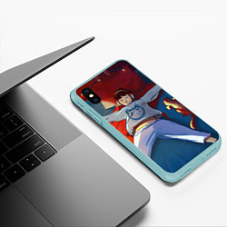 Чехол iPhone XS Max матовый КАНИКУЛЫ, цвет: 3D-мятный — фото 2