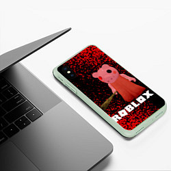 Чехол iPhone XS Max матовый Roblox Piggy, цвет: 3D-салатовый — фото 2