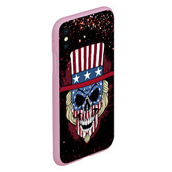 Чехол iPhone XS Max матовый Американский череп Z, цвет: 3D-розовый — фото 2