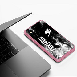 Чехол iPhone XS Max матовый FAIRY TAIL ХВОСТ ФЕИ, цвет: 3D-малиновый — фото 2