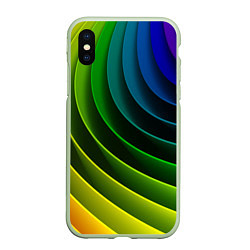 Чехол iPhone XS Max матовый Color 2058, цвет: 3D-салатовый