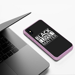 Чехол iPhone XS Max матовый Black lives matter Z, цвет: 3D-сиреневый — фото 2