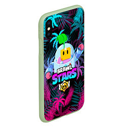 Чехол iPhone XS Max матовый BRAWL STARS SPROUT СПРАУТ, цвет: 3D-салатовый — фото 2