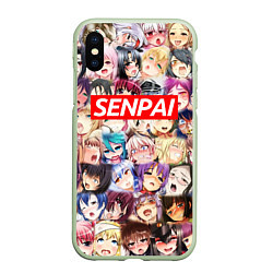 Чехол iPhone XS Max матовый SENPAI СЕНПАЙ, цвет: 3D-салатовый