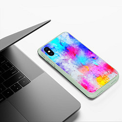 Чехол iPhone XS Max матовый НЕОНОВЫЕ ПОТЕРТОСТИ, цвет: 3D-салатовый — фото 2