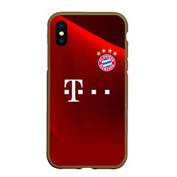 Чехол iPhone XS Max матовый BAYERN MUNCHEN, цвет: 3D-коричневый