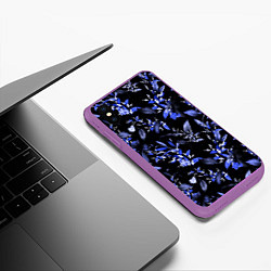 Чехол iPhone XS Max матовый Ночные цветы, цвет: 3D-фиолетовый — фото 2