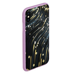 Чехол iPhone XS Max матовый Абстракция искры полосы боке, цвет: 3D-сиреневый — фото 2