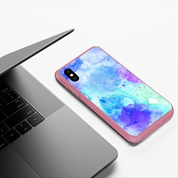 Чехол iPhone XS Max матовый PASTEL, цвет: 3D-малиновый — фото 2