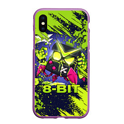Чехол iPhone XS Max матовый BRAWL STARS 8-BIT, цвет: 3D-фиолетовый