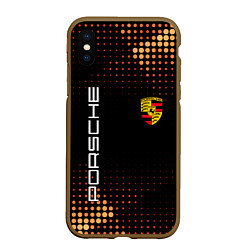 Чехол iPhone XS Max матовый PORSCHE, цвет: 3D-коричневый