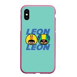 Чехол iPhone XS Max матовый Leon and Sally, цвет: 3D-малиновый