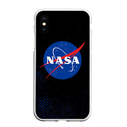 Чехол iPhone XS Max матовый NASA НАСА, цвет: 3D-белый